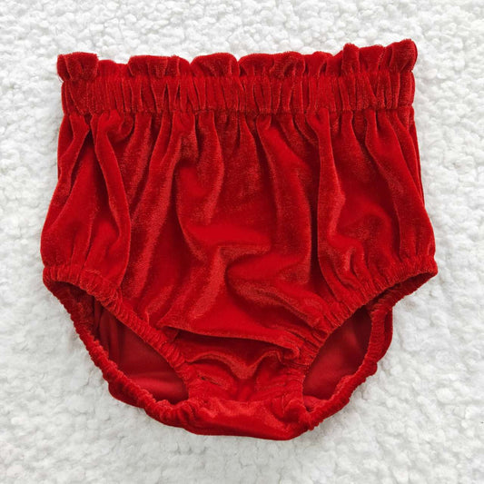 red christmas velvet bloomer underwear