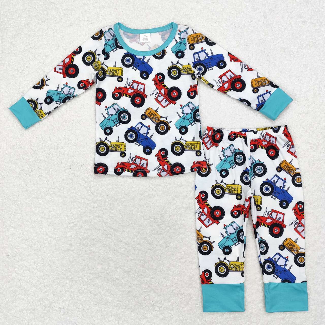 colorful truck bamboo pajama set