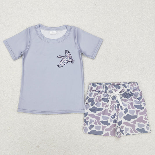camo duck print shorts set kids boy’s outfit