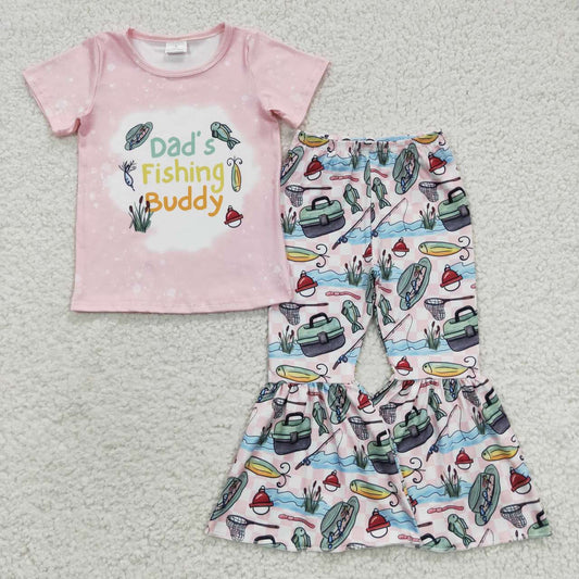 pink dad's fishing buddy girls outfit