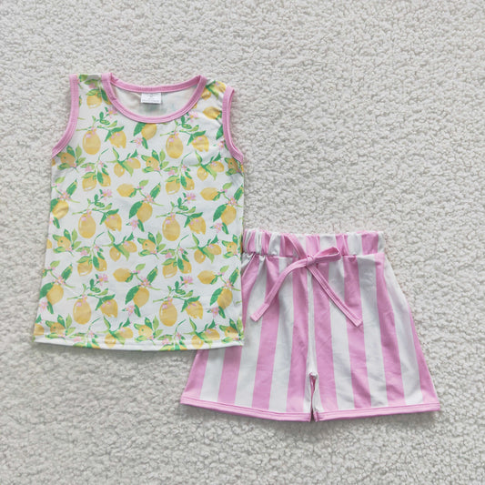 lemon tank outfit girl shorts set