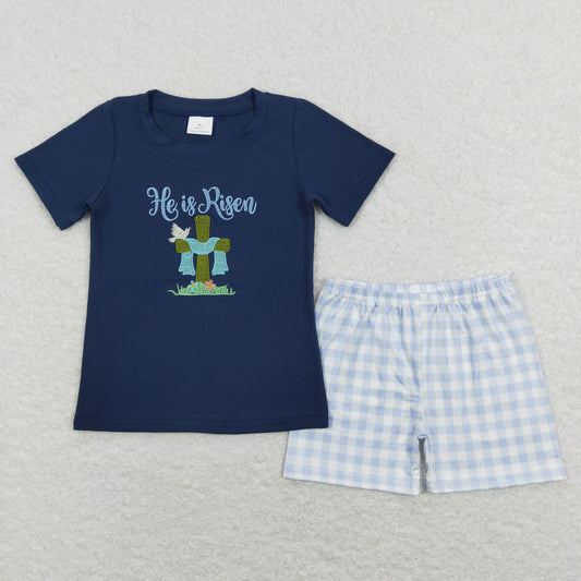easter boys clothing set he is risen shorts set holiday clothes