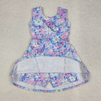 kids yoga pink blue flower one piece activewear athletic dress