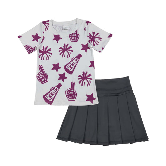 Cheer Tee Yoga Skirt Set