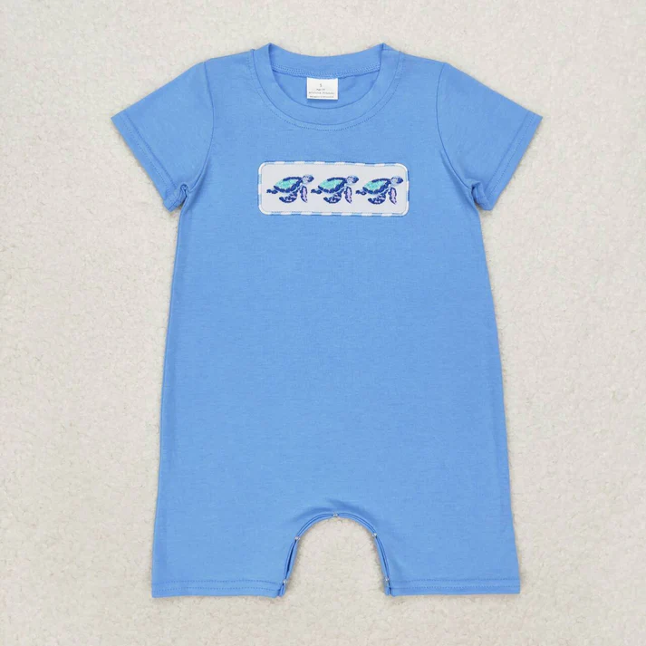 Kids Sea Turtle Embroidery Sibling Clothes