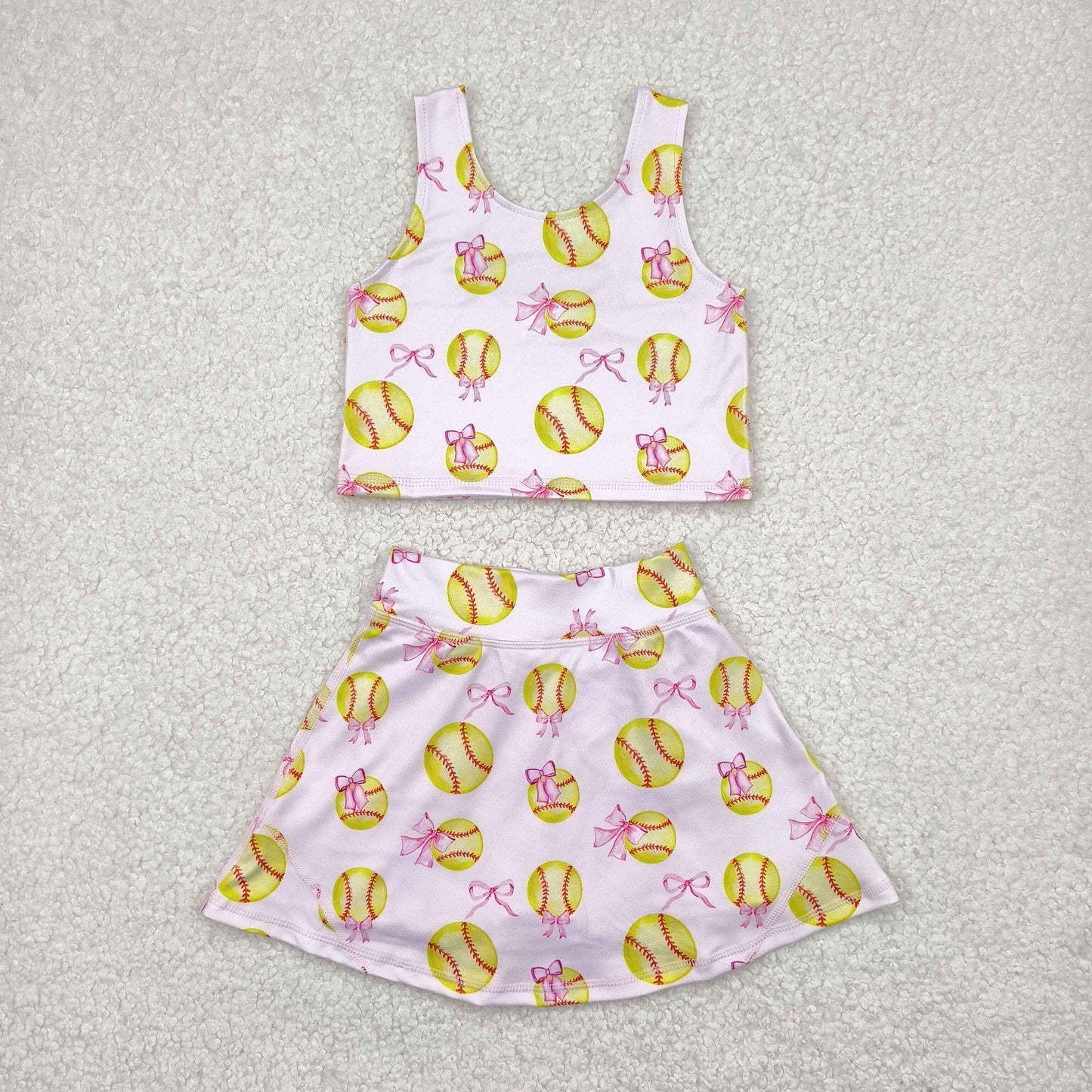 softball two pieces athletic skort dress set