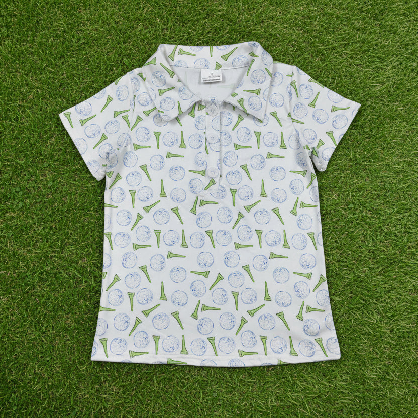 golf polo t-shirt summer boys top