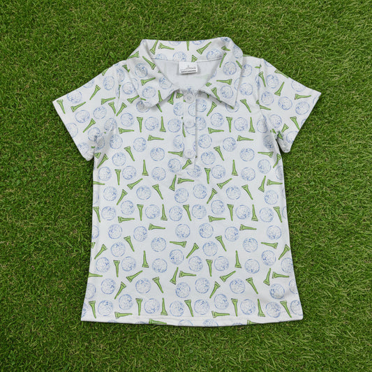 golf polo t-shirt summer boys top