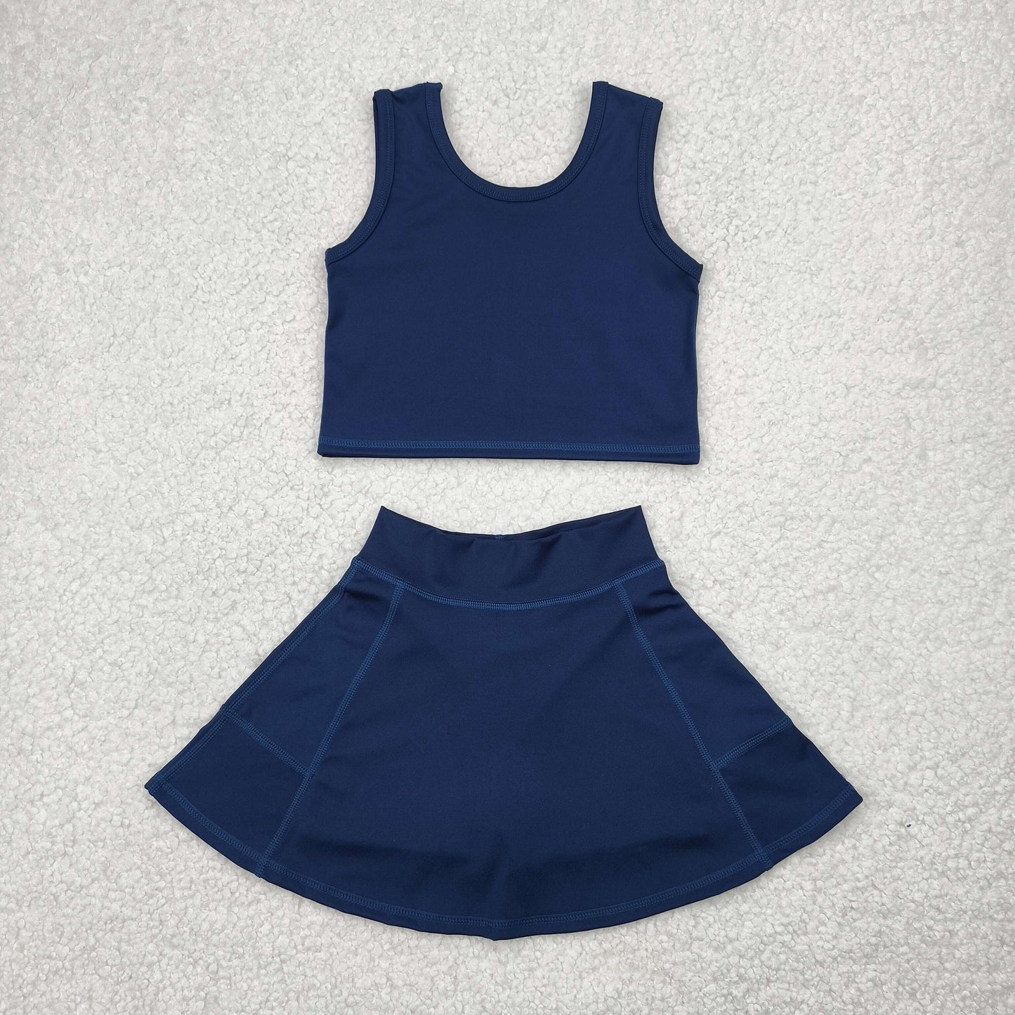 solid royal blue two pieces athletic dress set