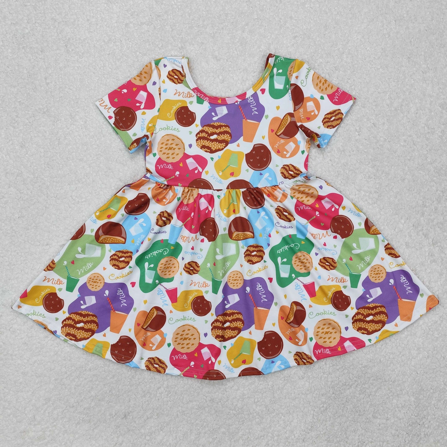 milk cookies short sleeve baby girl dress