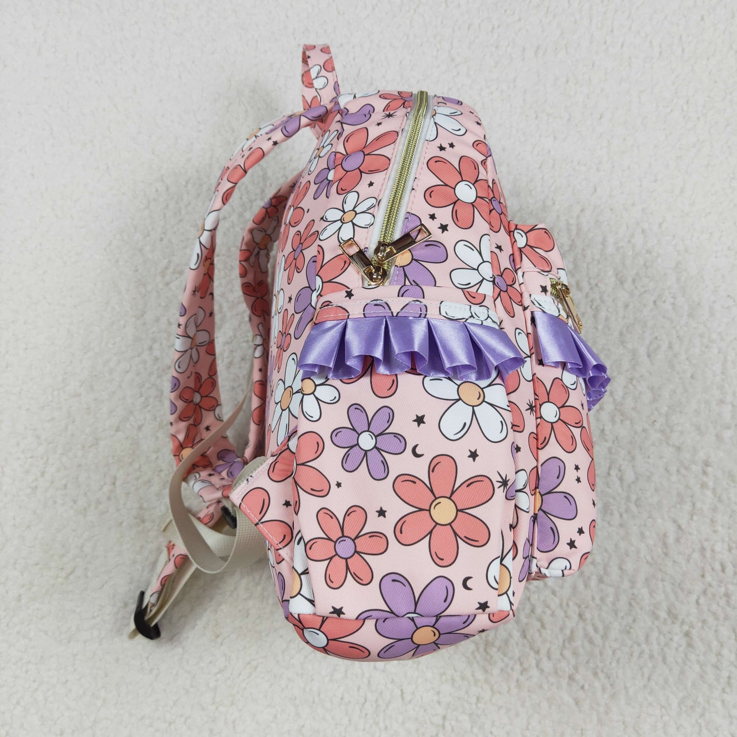 floral ruffle bag kids backpack