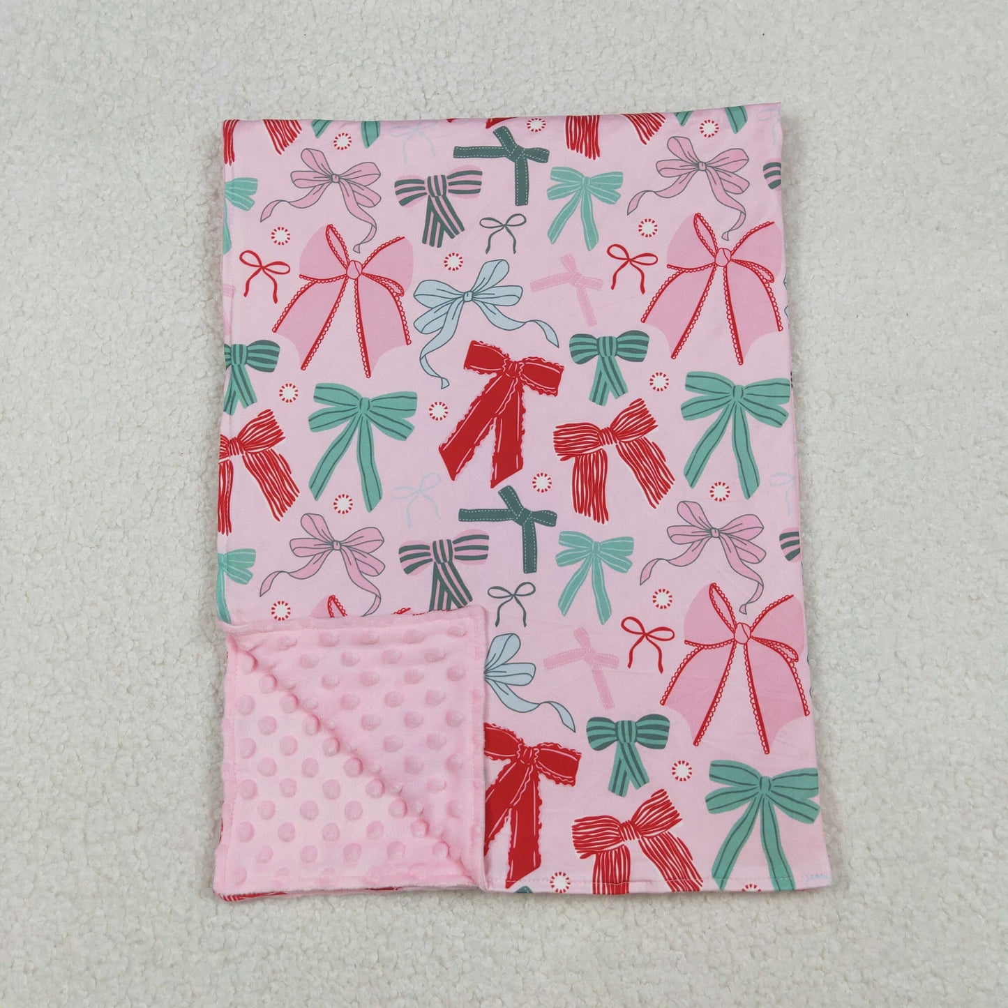 Christmas bow coquette baby blanket