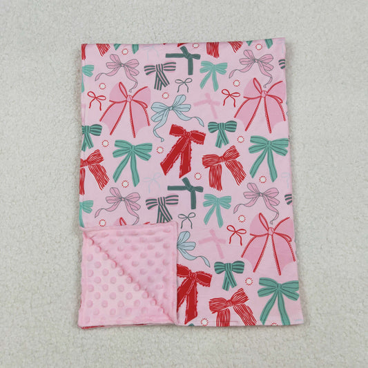Christmas bow coquette baby blanket