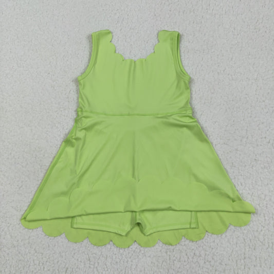 solid green athletic yoga dress