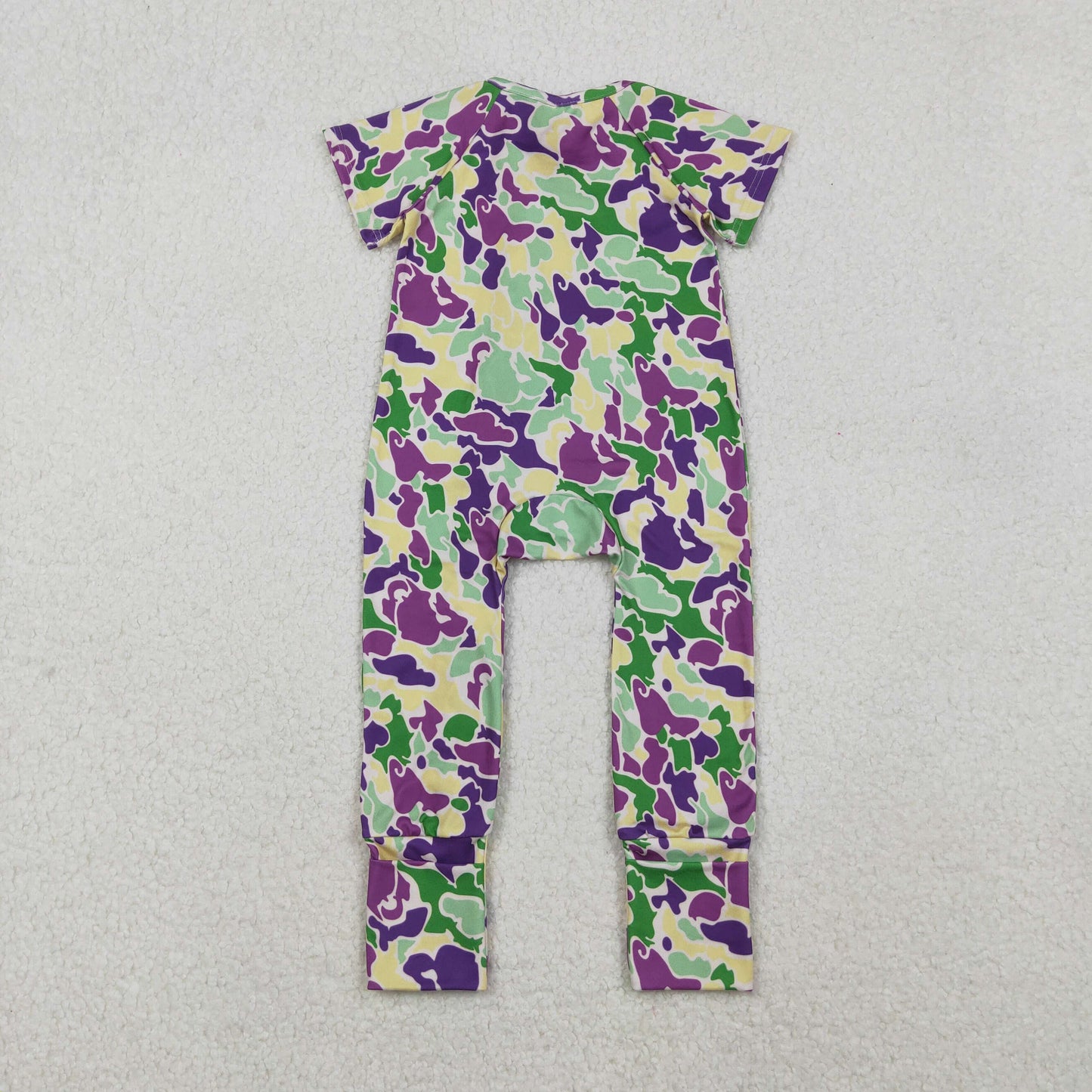 purple green gold mardi gras camo baby sleeper