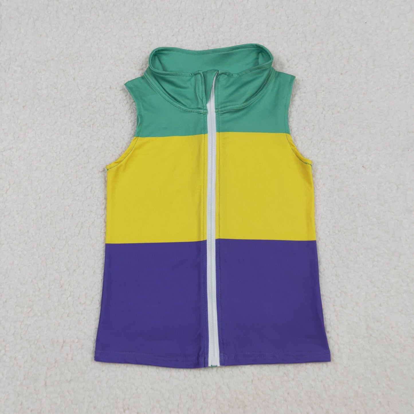 solid purple green gold mardi gras boy zip overcoat