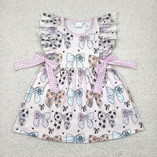 flutter sleeve blu*y coquette bow dress