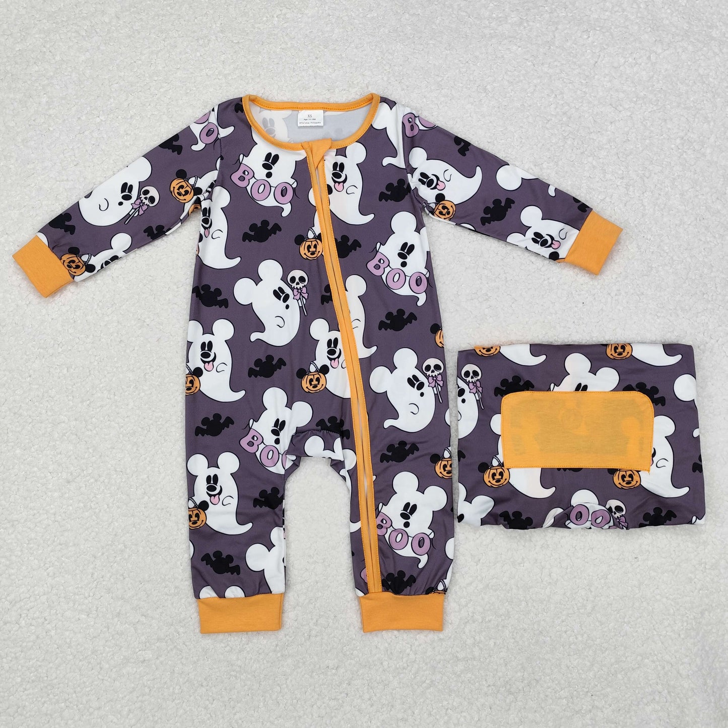 cute ghost boy Halloween zip sleeper