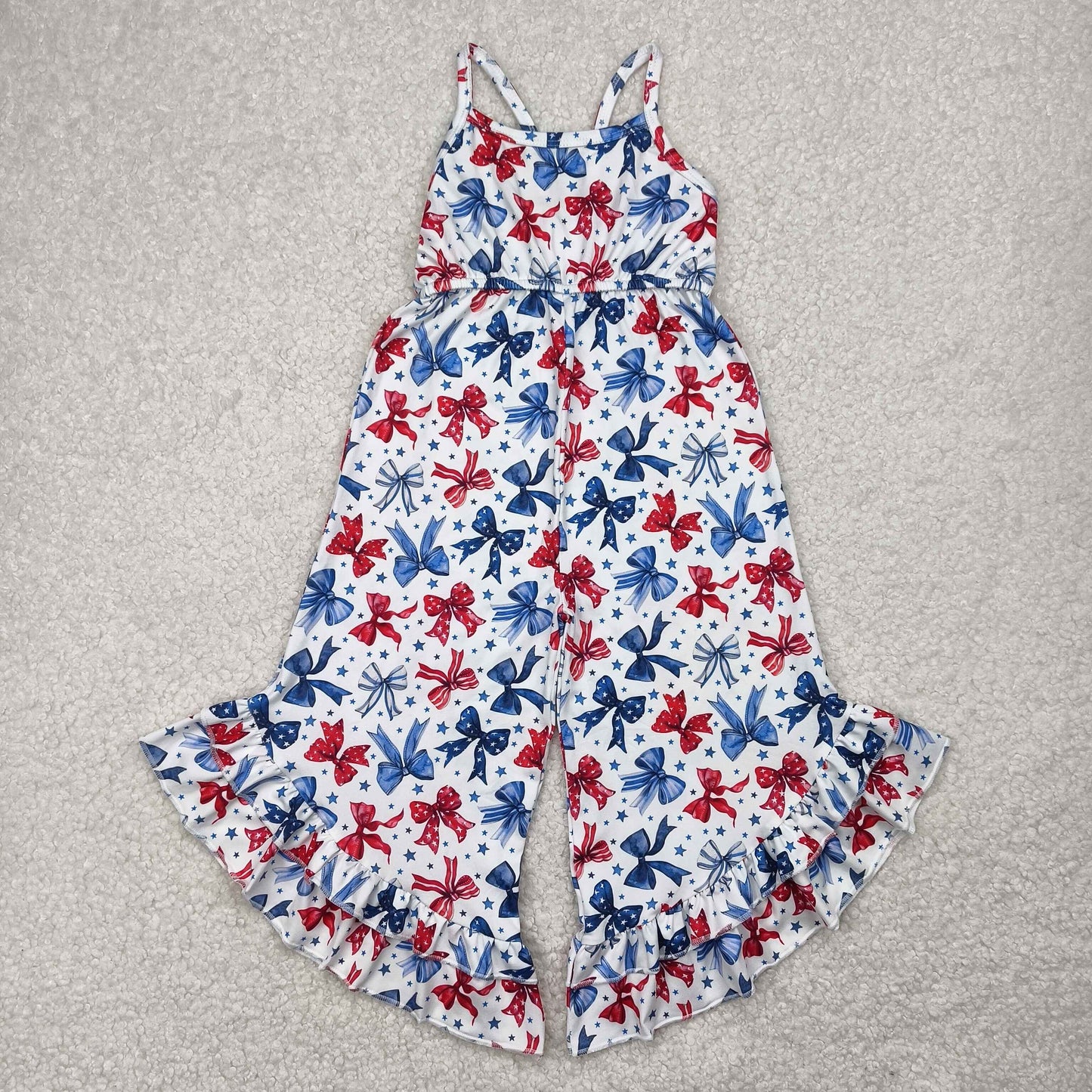 red white blue bow coquette jumpsuit