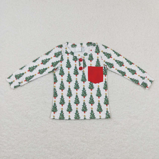 boy long sleeve christmas pullover with pocket