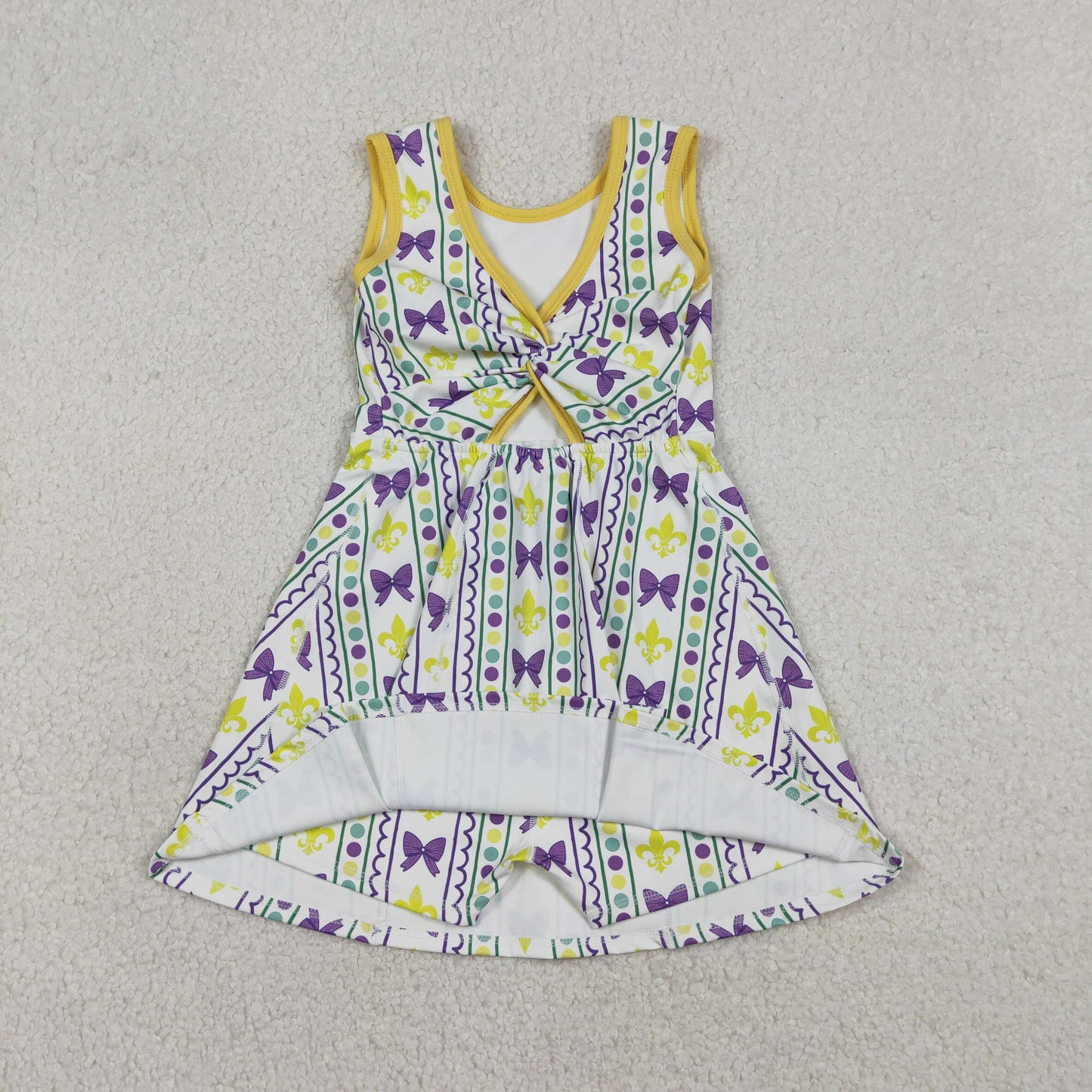 mardi gras purple coquette athletic dress