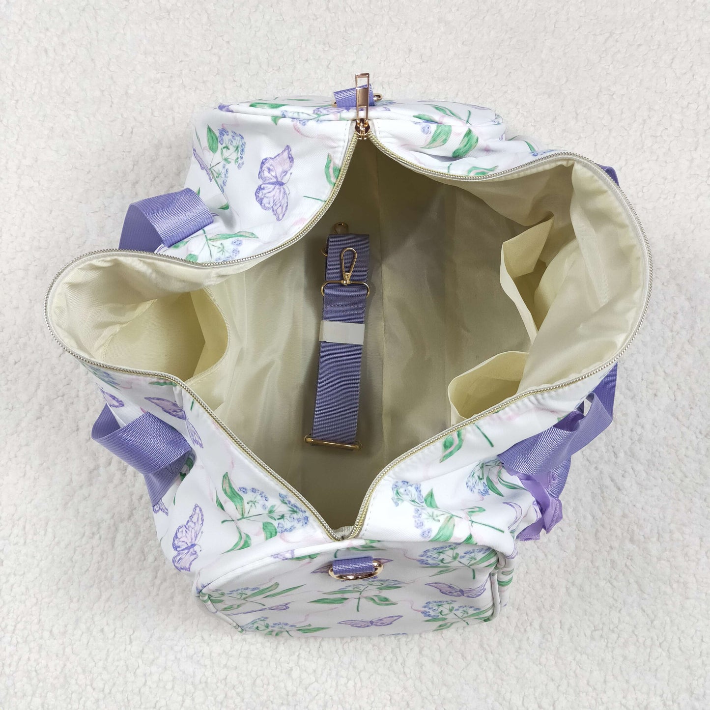 butterfly flower duffel & gym bags