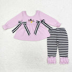 boo embroidered outfit girls halloween clothes
