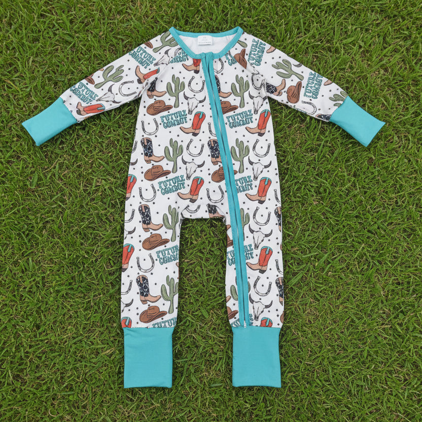 future cowboy western baby boy zipper sleeper pajama