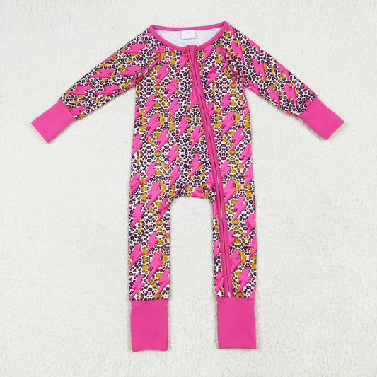 leopard lightning print zip sleeper