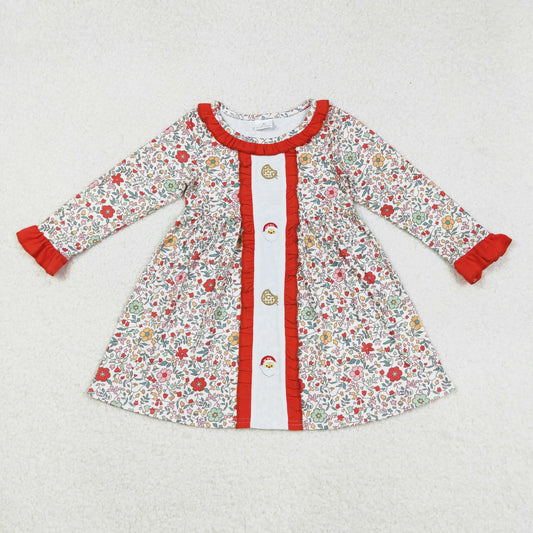 floral santa embroidery dress