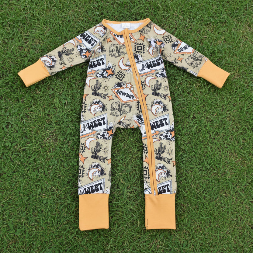 wild west cowboy western baby boy zipper sleeper pajama
