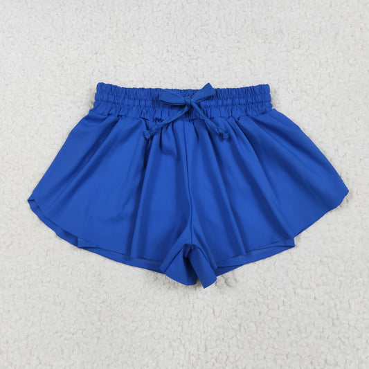 royal blue yoga girls active shorts
