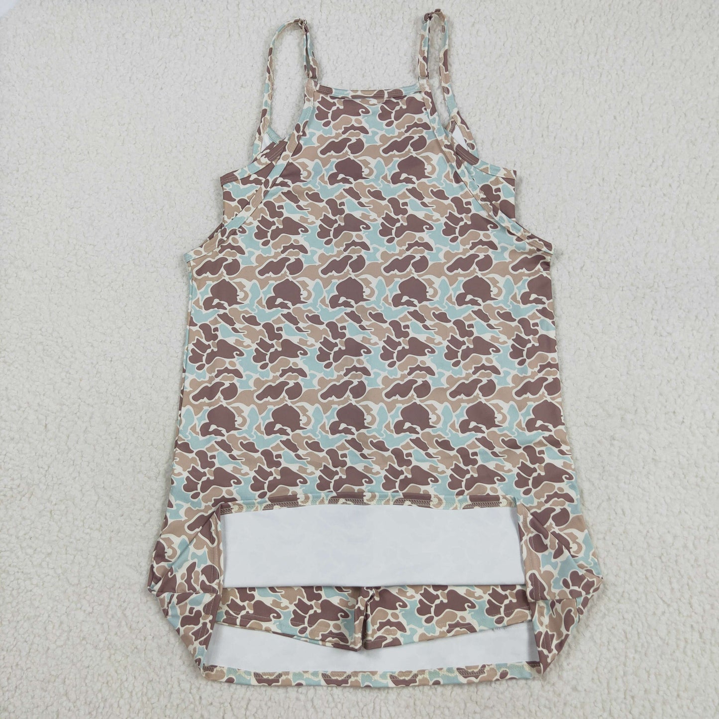 Adult Camo Print Strap Pockets Woman Summer Yoga Dress