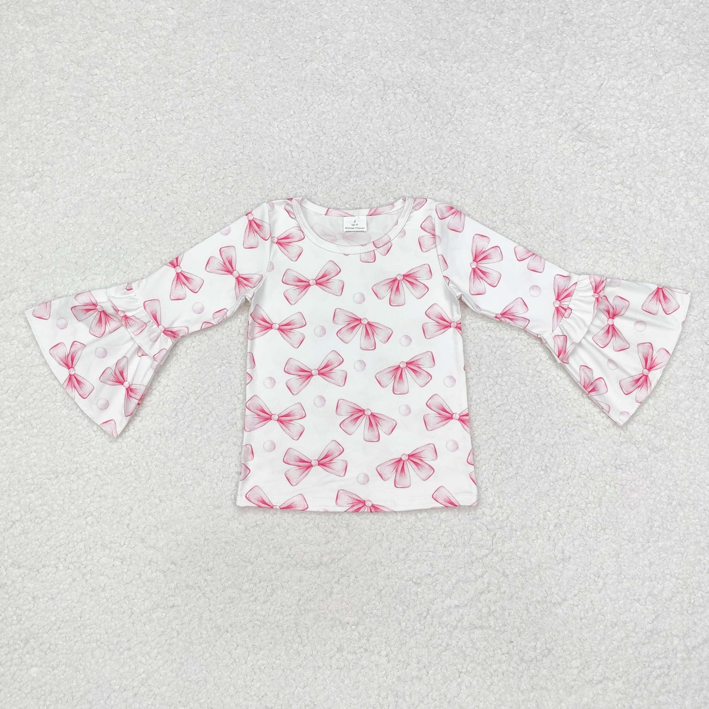 pink bows bell sleeve shirt