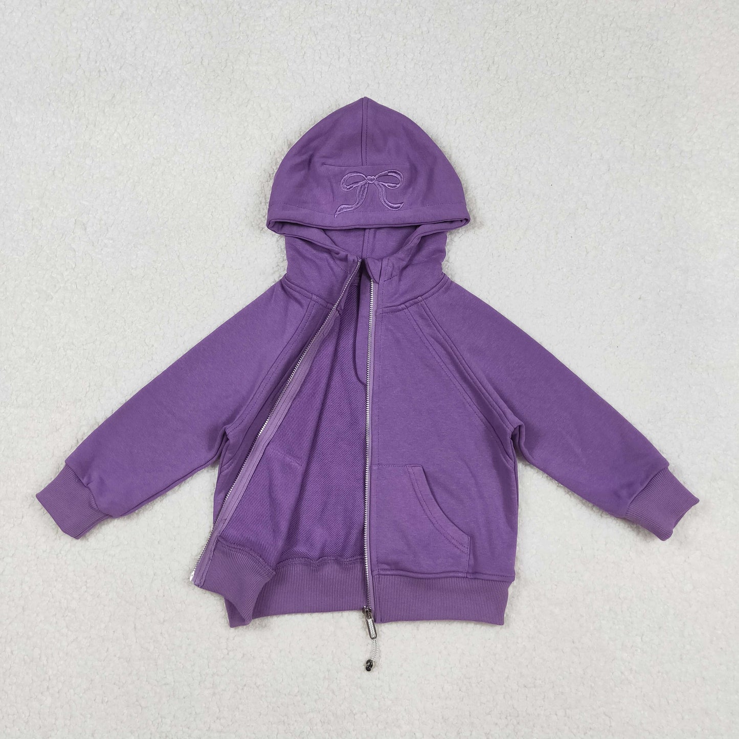 purple cotton zipper hoodie
