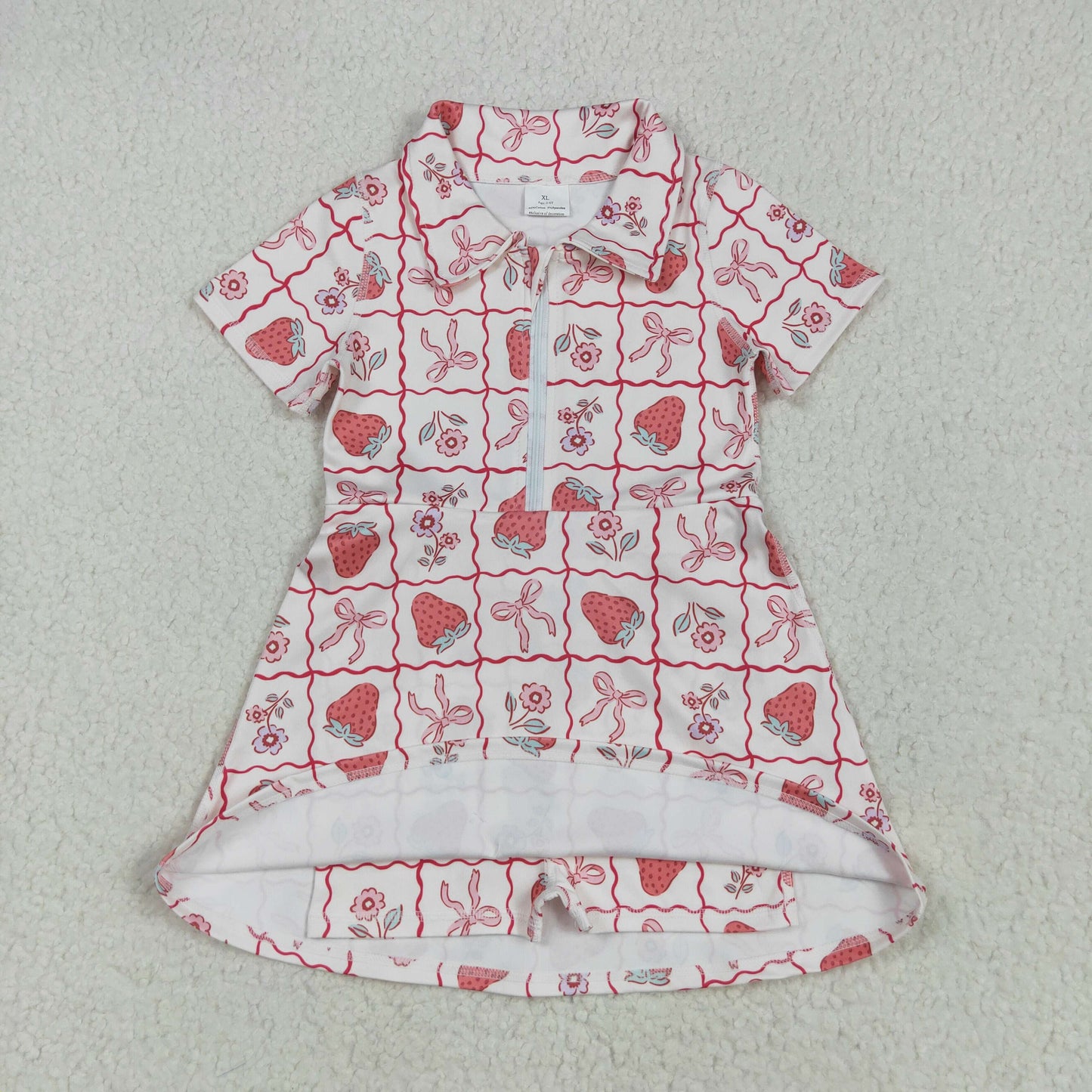 short sleeve strawberry athletic dress