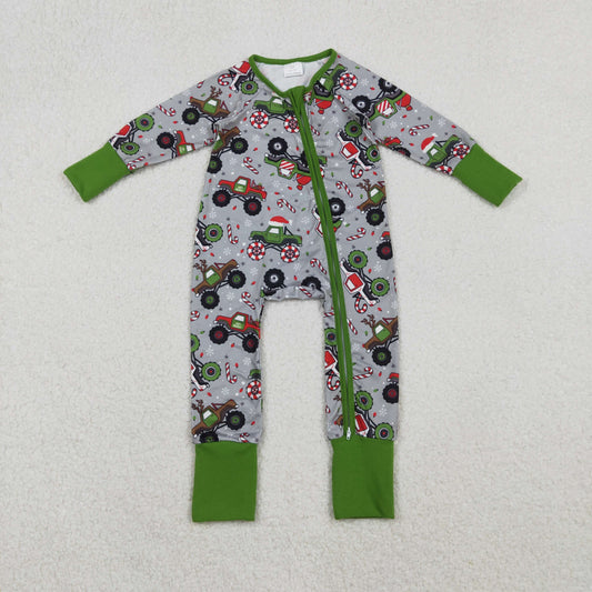 santa monster turck Christmas baby zip sleeper pajama