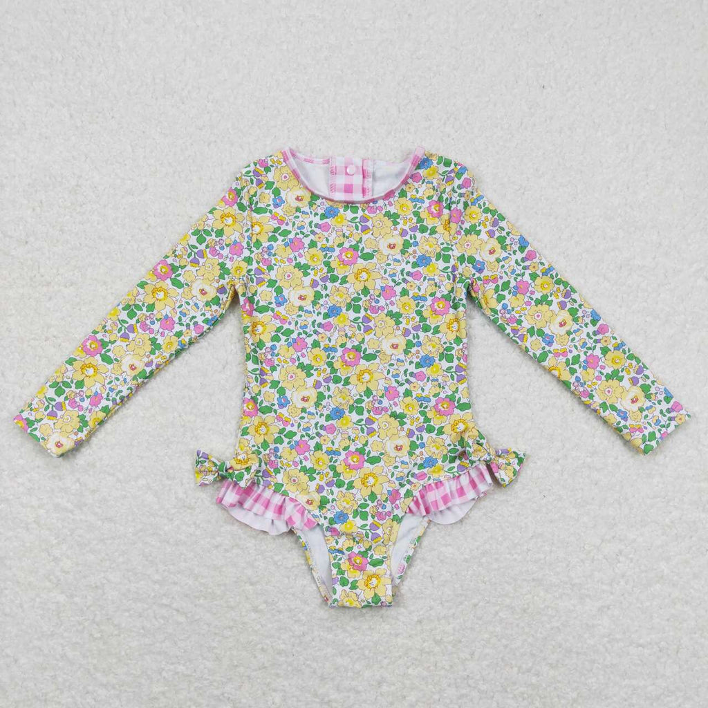 girl rash guard swimsuit 1pc swimwear