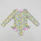 girl rash guard swimsuit 1pc swimwear