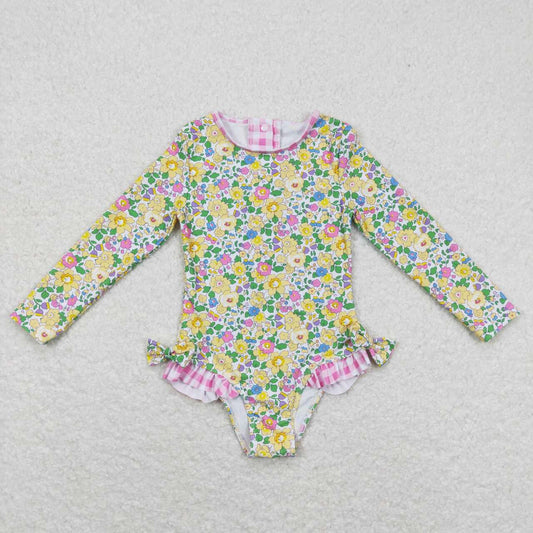 girl rash guard swimsuit 1pc swimwear