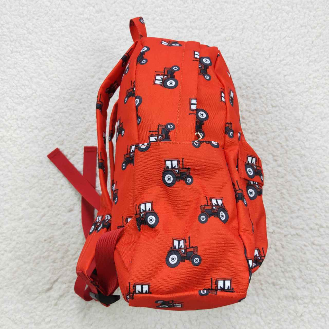 Red tractor kids backpack school bag