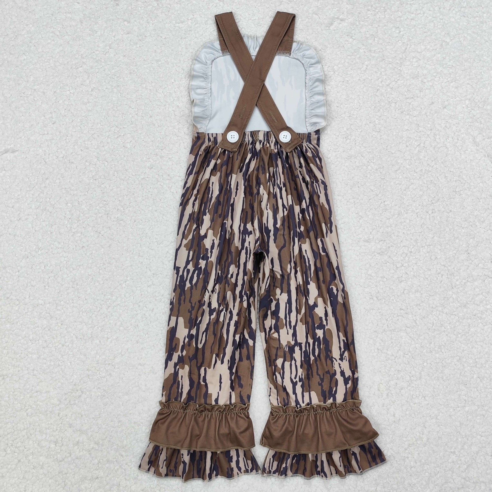 camo ruffle jumpsuit girls clothes