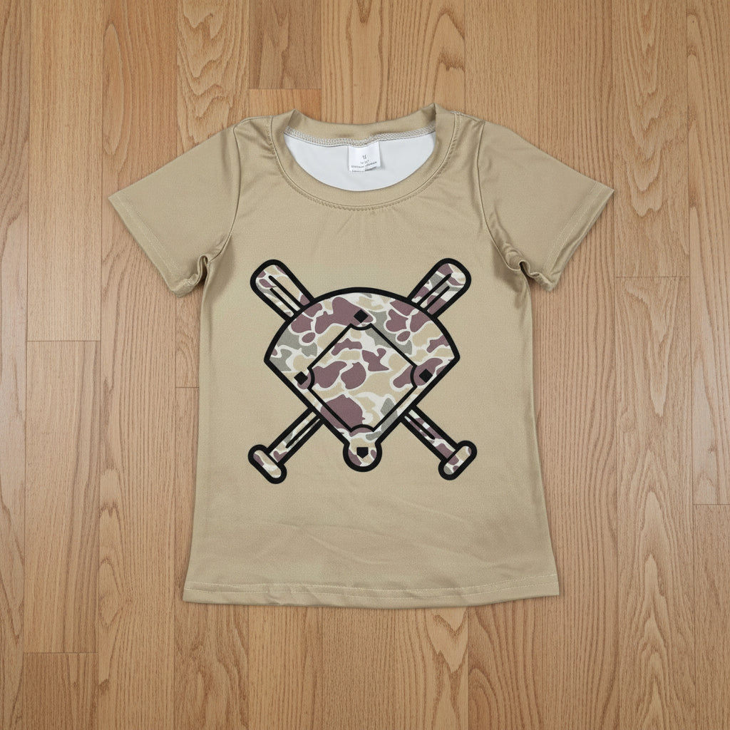 camo baseball tee t-shirt boy summer tops