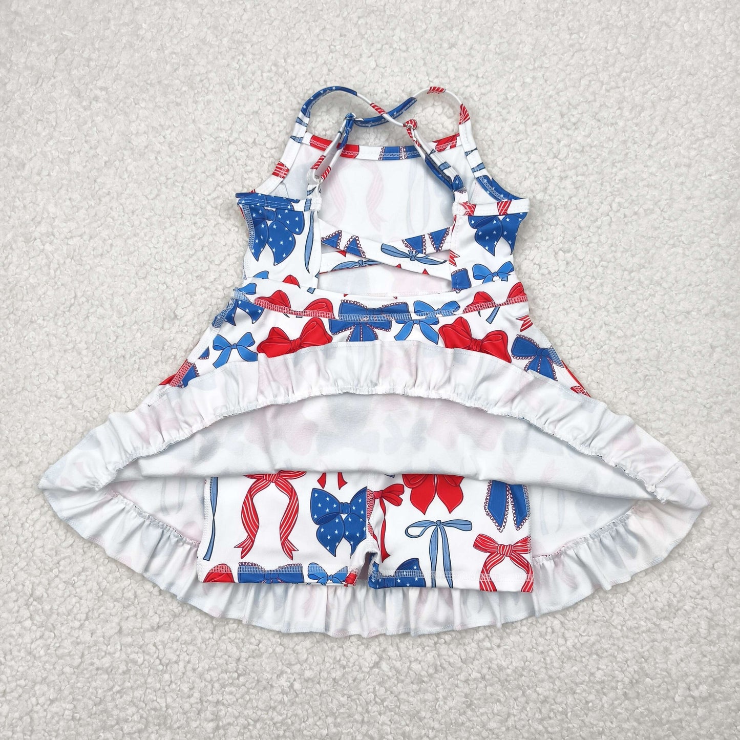 red white blue bow coquette athletic dress