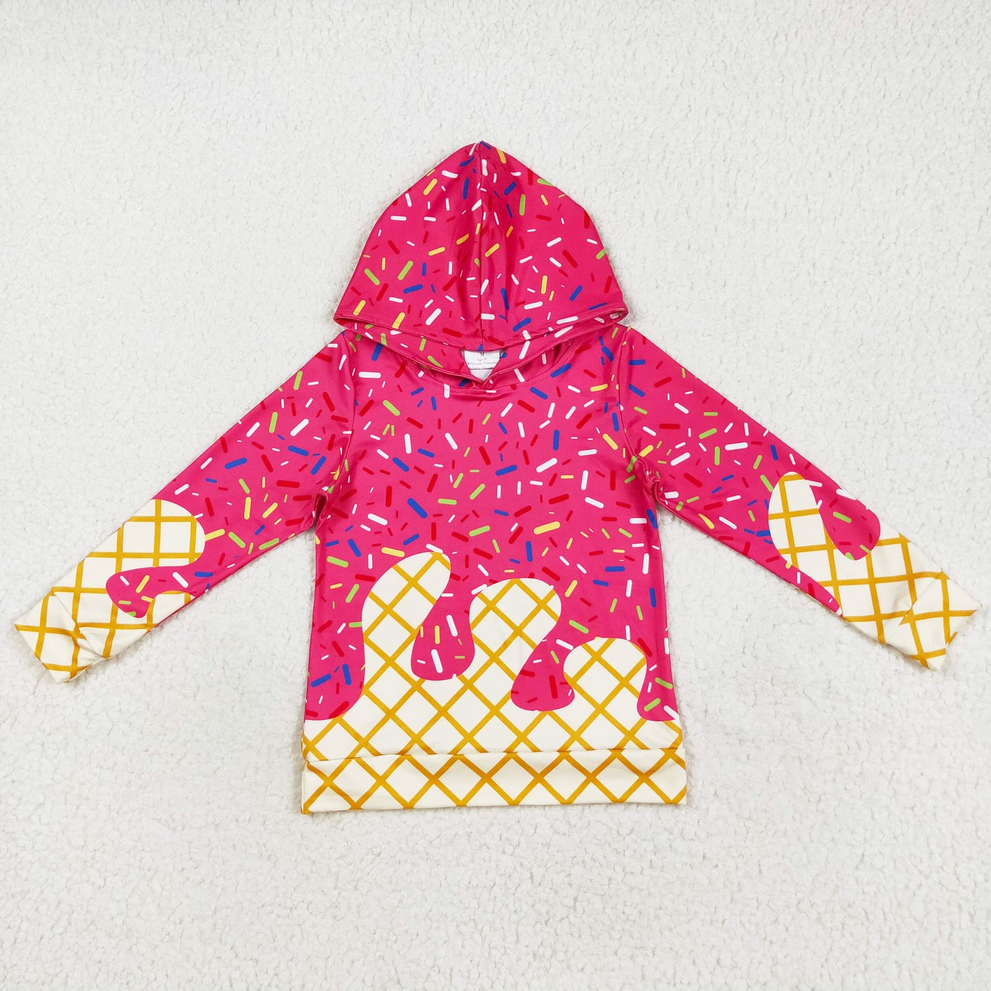 pink sprinkle ice cream hoodies kids clothing
