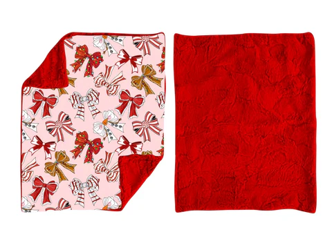 BL0203  USA Warehouse Christmas Bow Baby Blanket