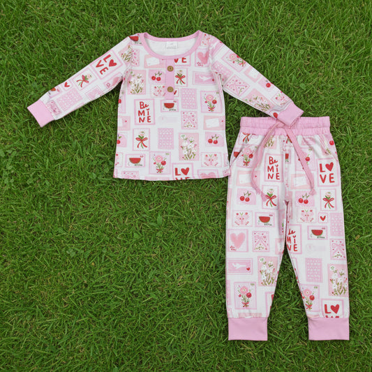 be mine xoxo love valentine girl pajama set
