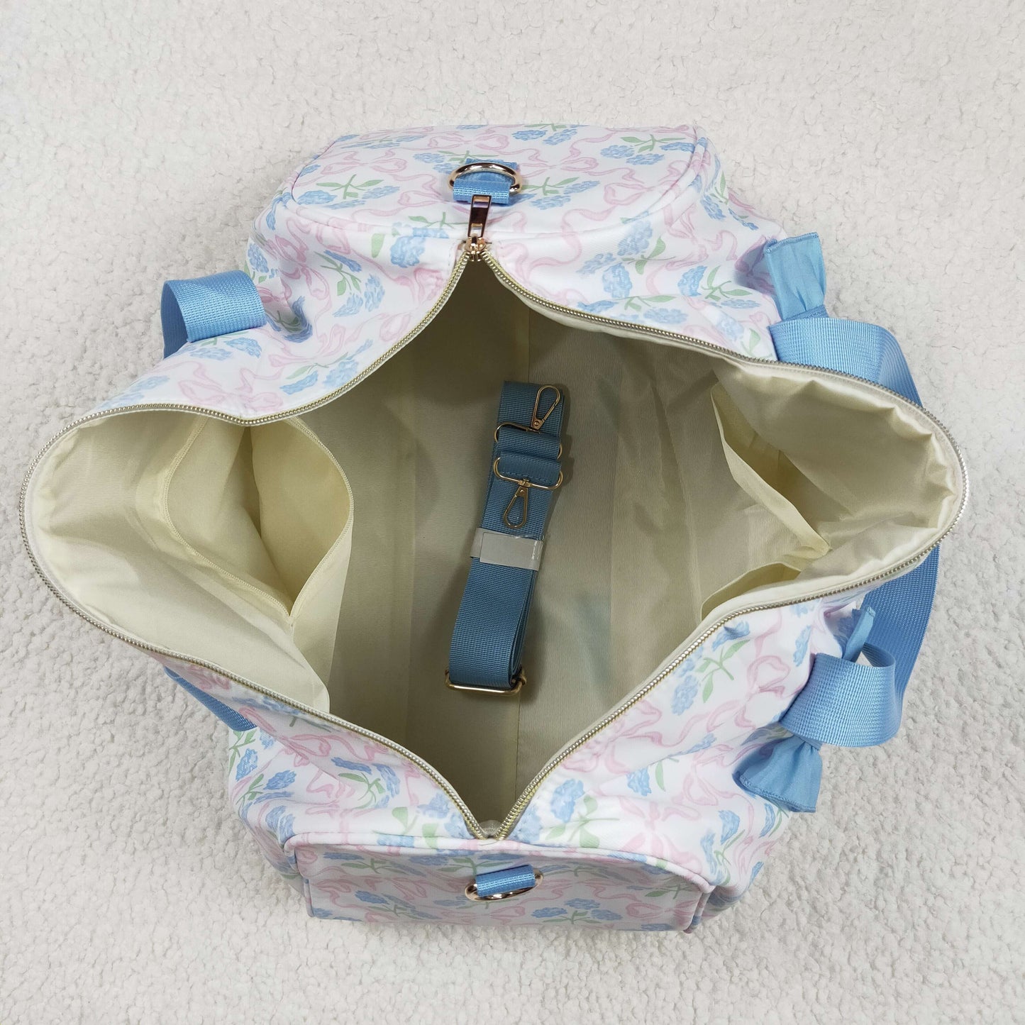 pink bow flower duffel & gym bags