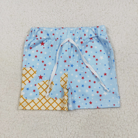 light blue stars ice cream shorts