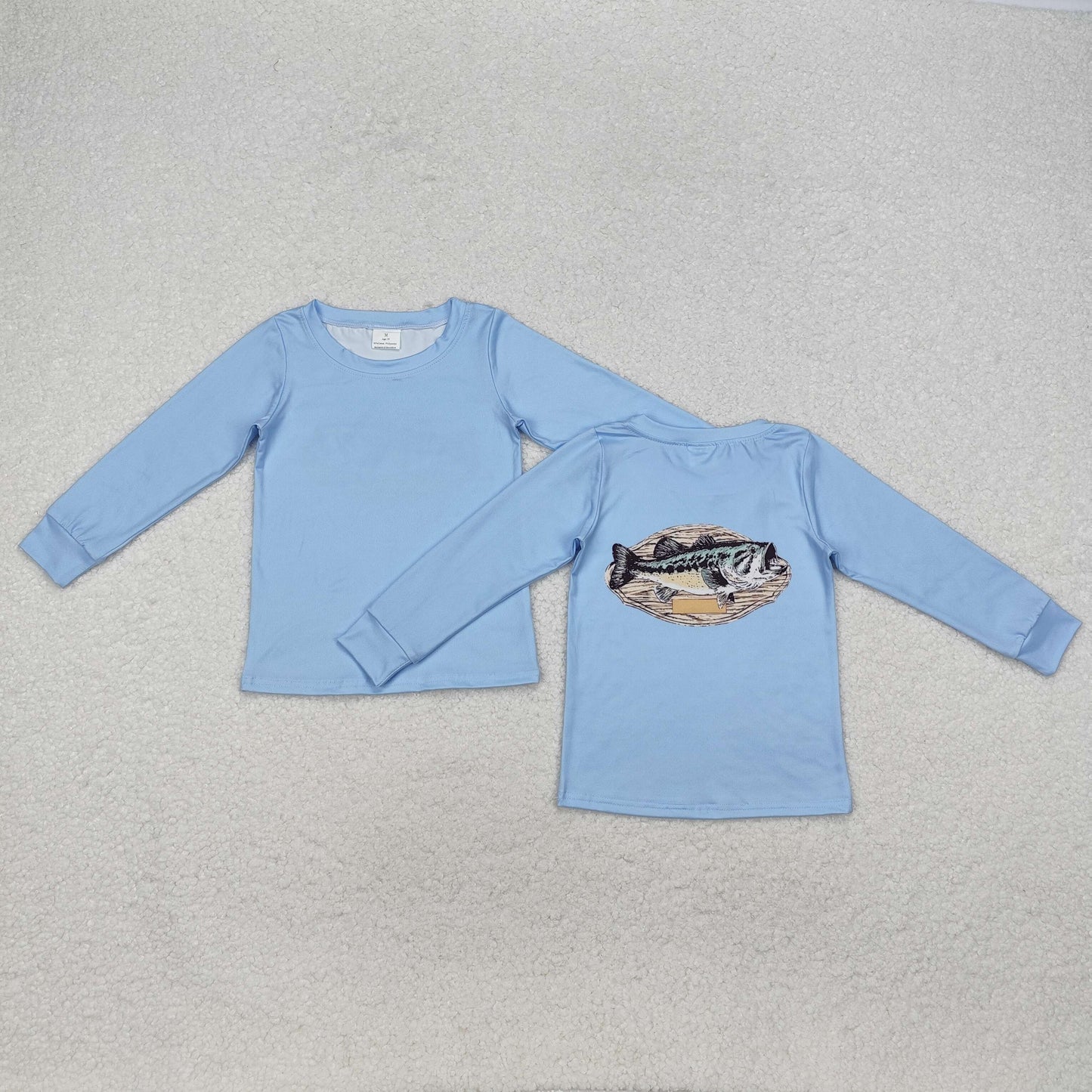 blue fish print shirt boys top